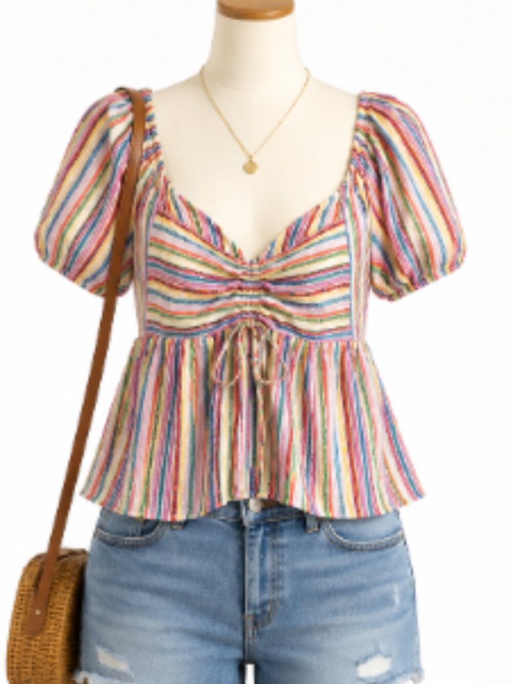 Lane Bryant Rainbow Stripe Blouse – Size 14
